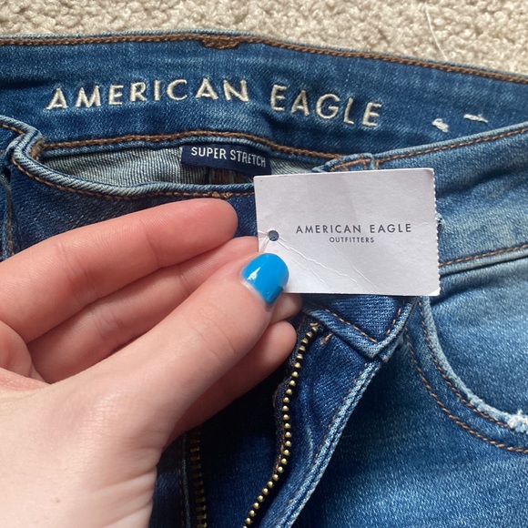 NWT American Eagle Super Stretch 00 Short Hi Rise Jeans - Picture 6 of 9